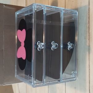 MINNIE MOUSE Acrylic Makeup & Jewelry Organizer 3 Compartments BNWT SO 1 Left!